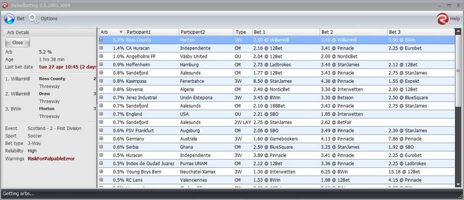 RebelBetting>メイン画面