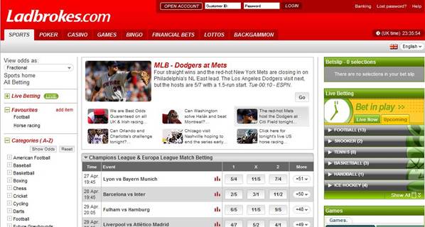 ブックメーカー”Ladbrokes"の登録ページへ