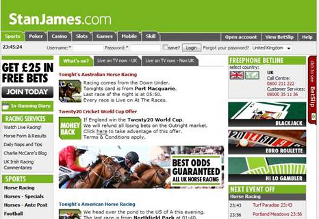 ブックメーカー”Stanjames”の登録ページへ