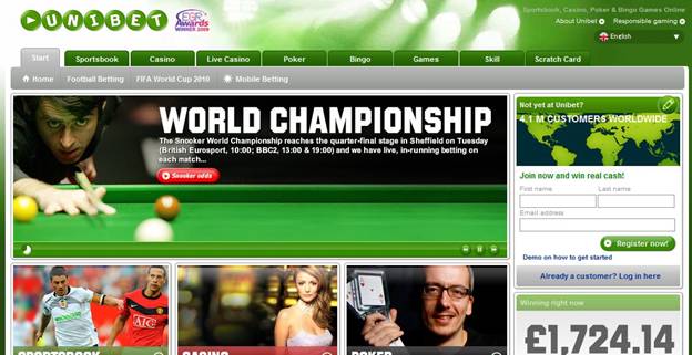 ブックメーカー”UNIBET”の登録ページへ