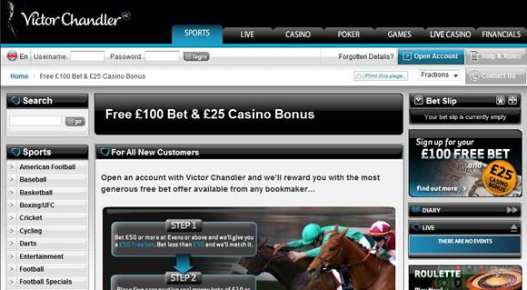 ブックメーカー”Victor Chandler”の登録ページへ