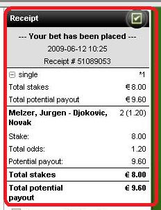 RebelBetting>Bet画面>ブックメーカー”Unibet”>Bet成立>レシート