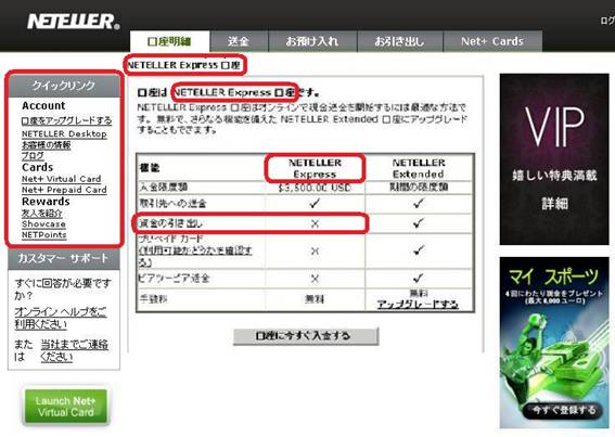 Neteller>ホームページ>Express口座