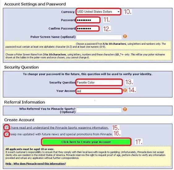 ブックメーカー”Pinnacle”>ホームページ>登録ページ>ステップ2